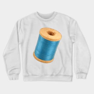 Wooden Spool of Blue Thread Crewneck Sweatshirt